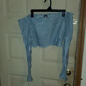 Off-Shoulder Blue Top